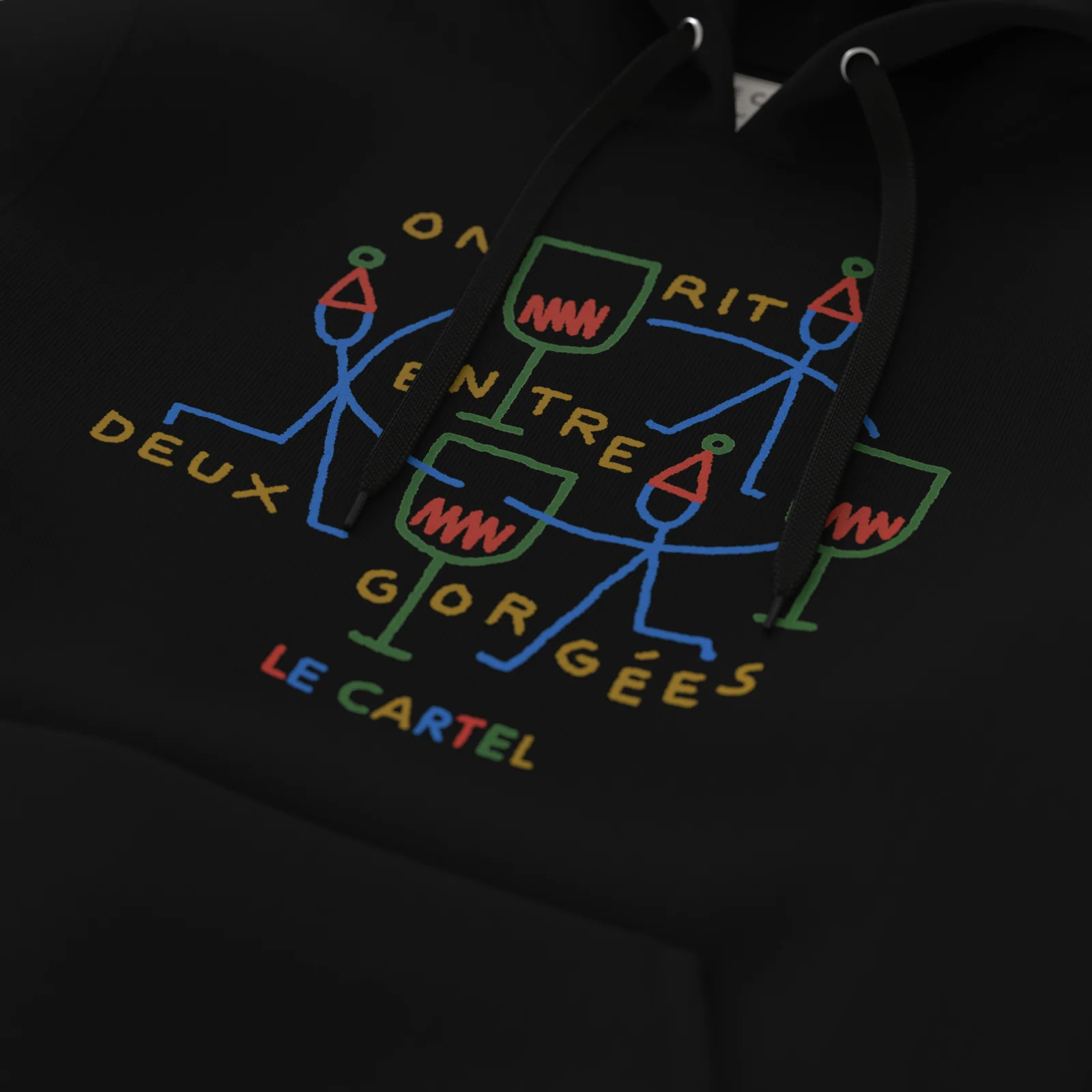 ENTRE DEUX GORGÉES・Hoodie unisexe・Noir - Image 3