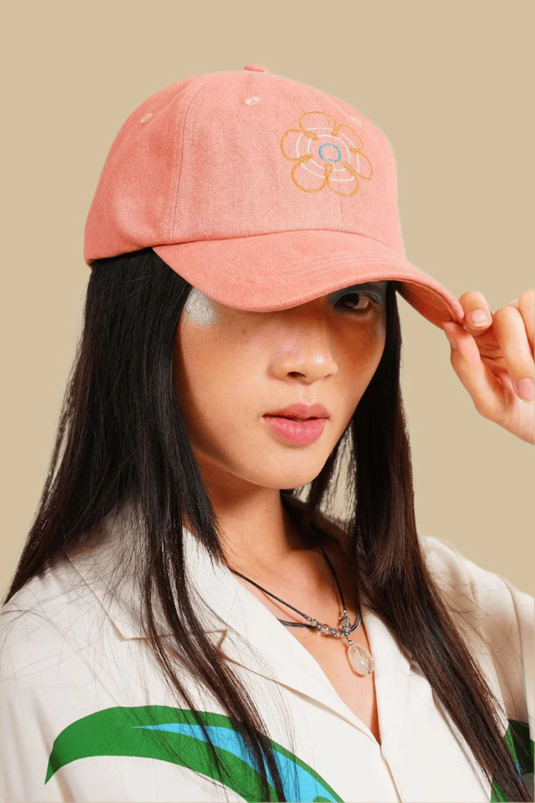 FLOWER POWER・Dad Hat・Corail - Image 3