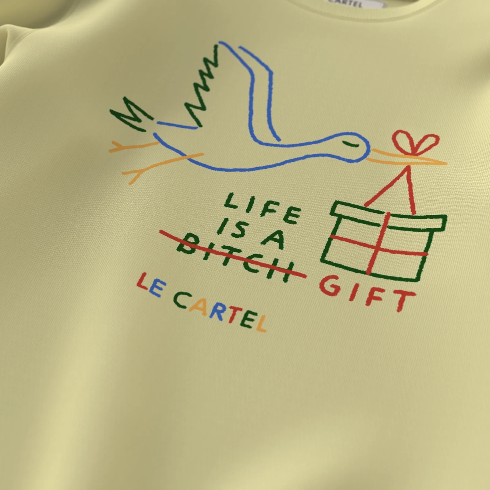 LIFE IS A GIFT・Crewneck unisexe・Crème - Image 3
