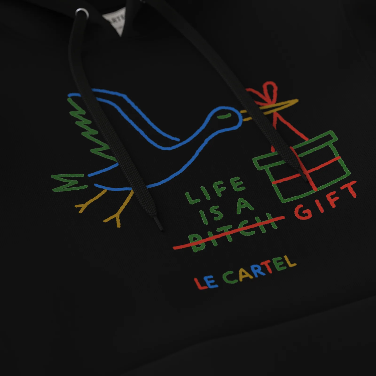 LIFE IS A GIFT・Hoodie unisexe・Noir - Image 3