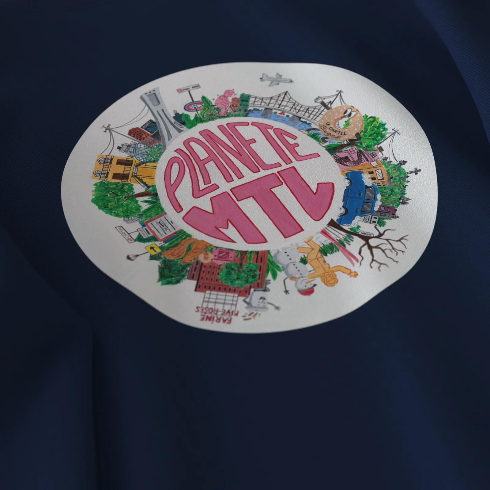 PLANÈTE MTL・Crewneck unisexe・Bleu marin - Image 4