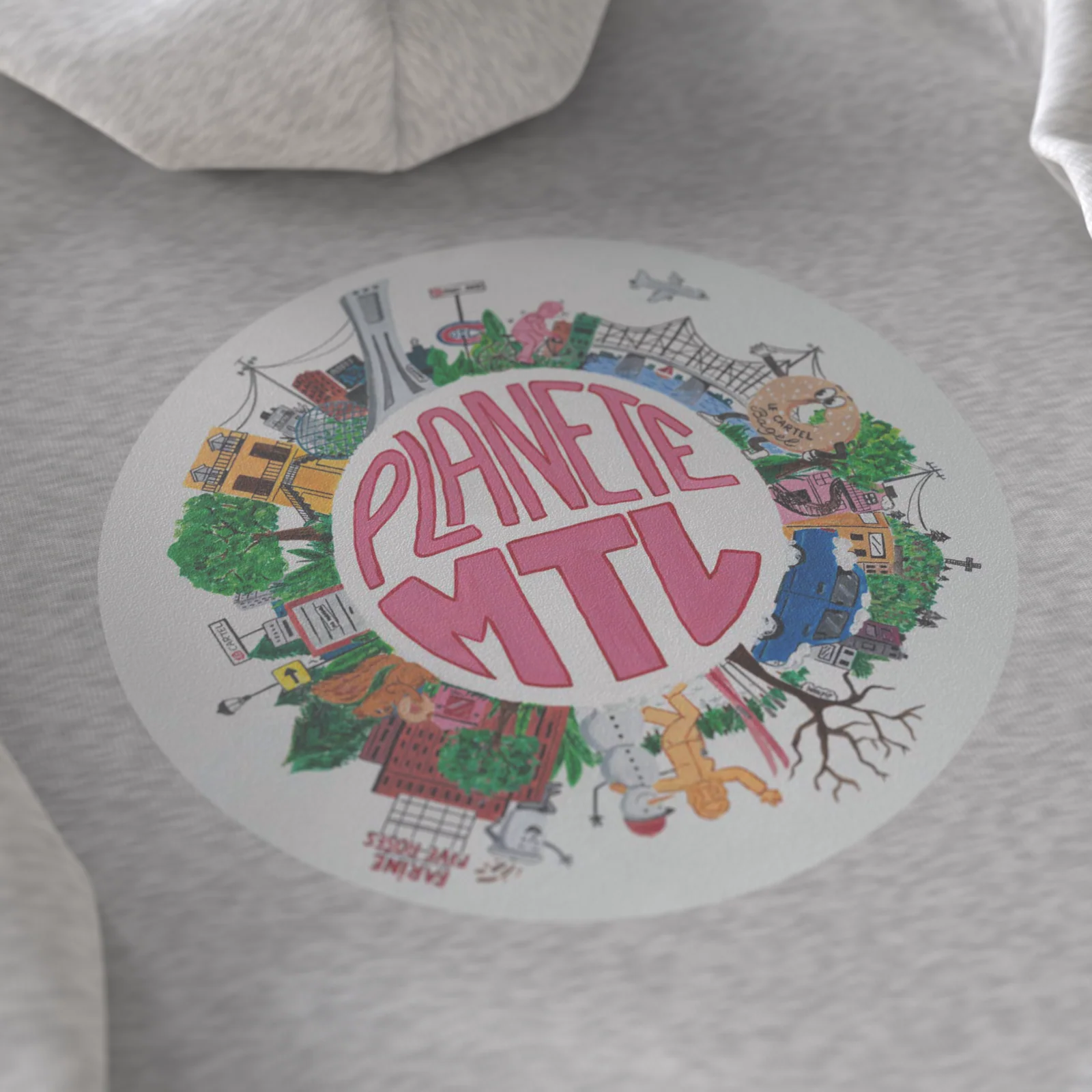 PLANÈTE MTL・Hoodie unisexe・Gris chiné - Image 4